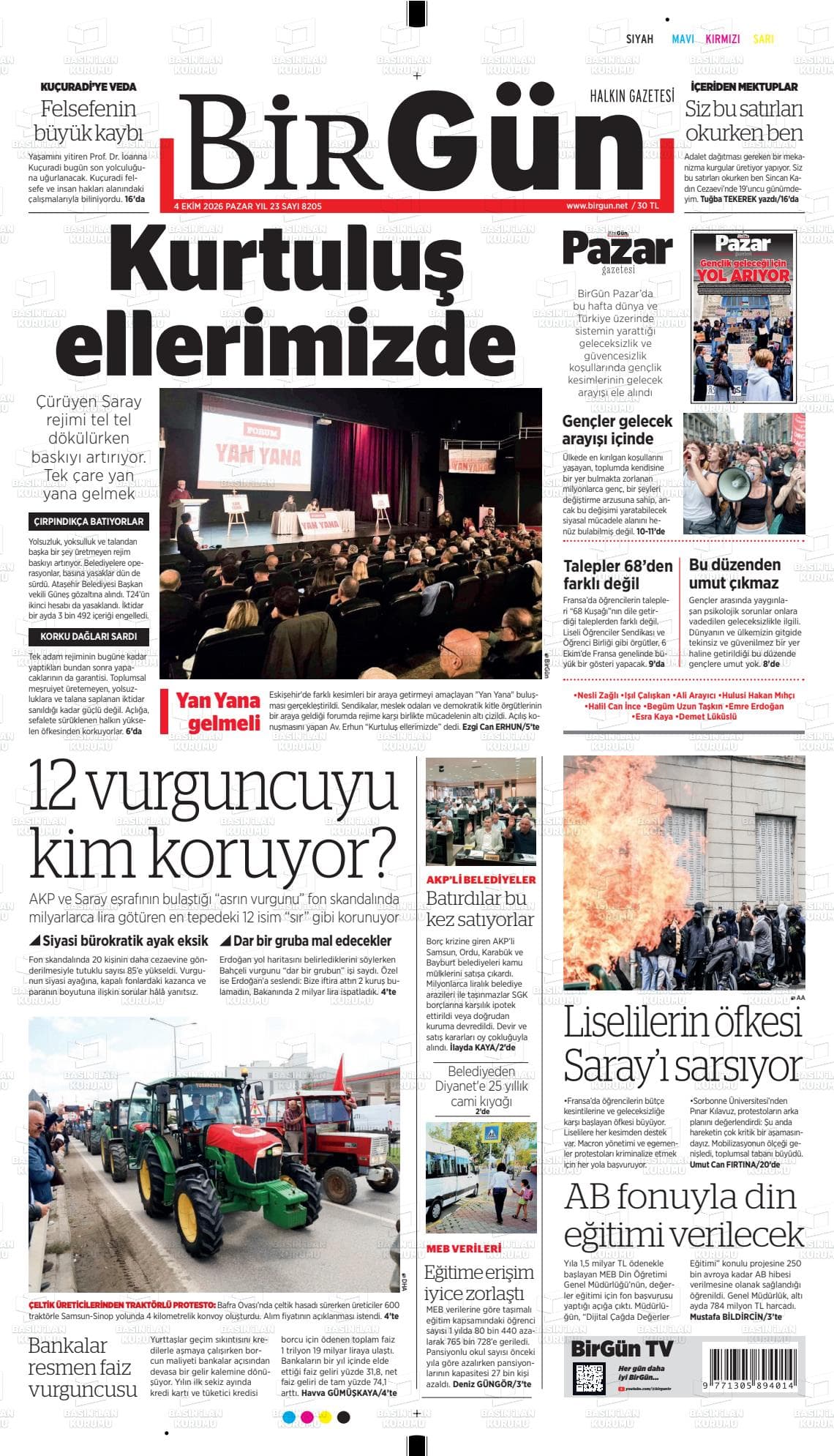 BİRGÜN gazetesi kapağı