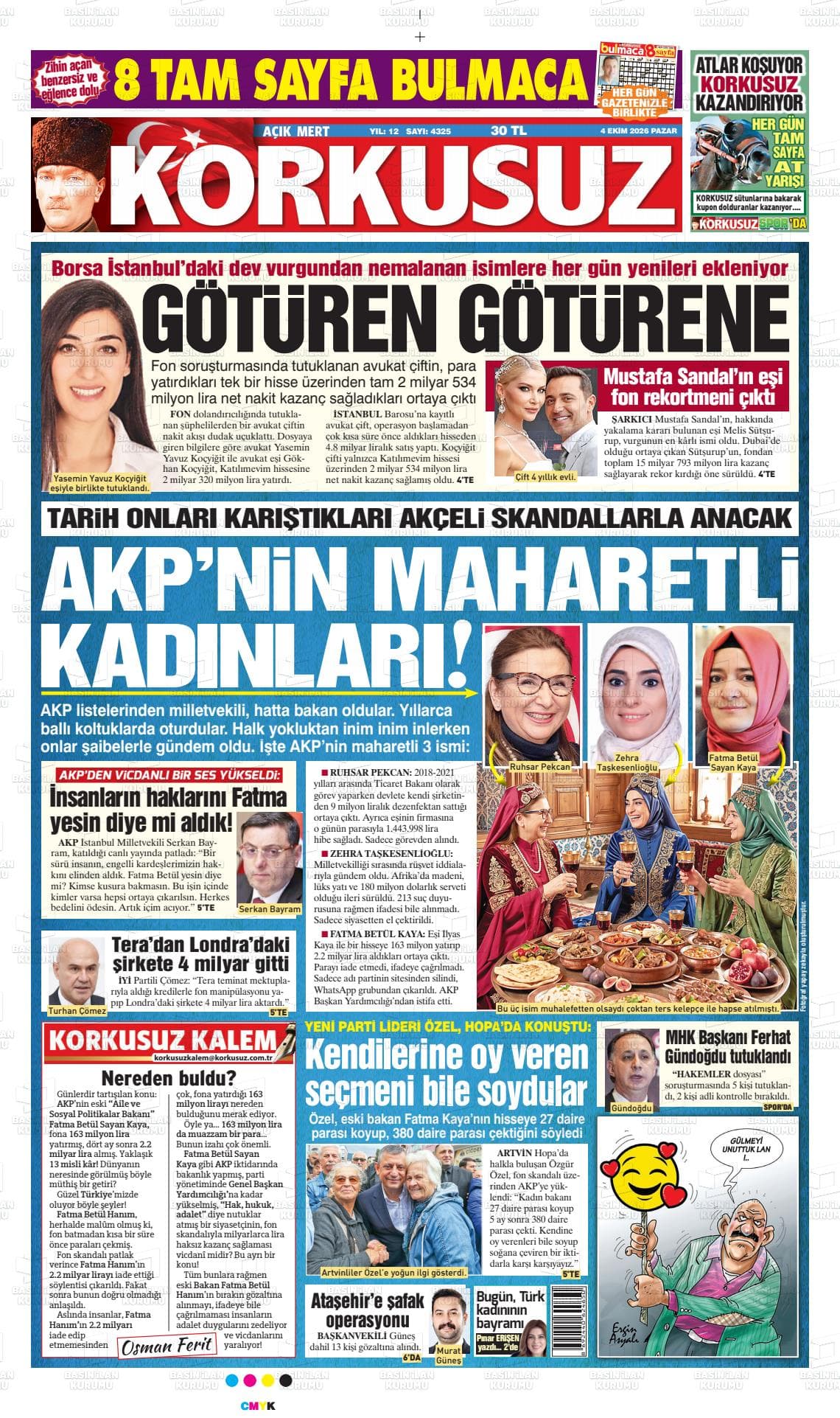 AÇIK MERT KORKUSUZ gazetesi kapağı